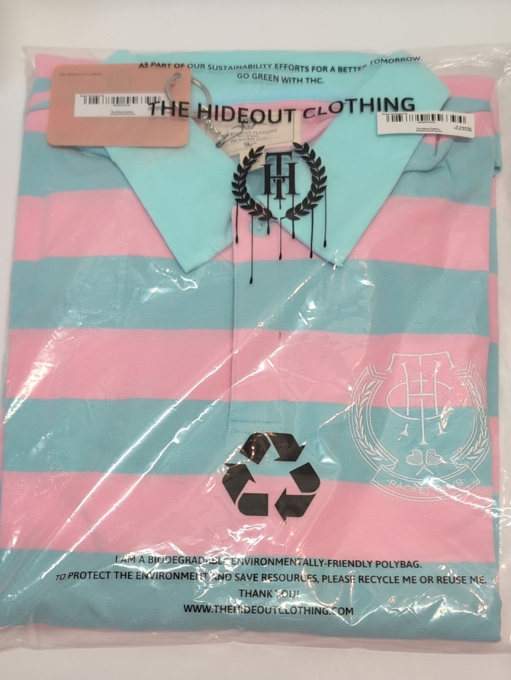 Men’s Striped Polo - Pink & Light Blue